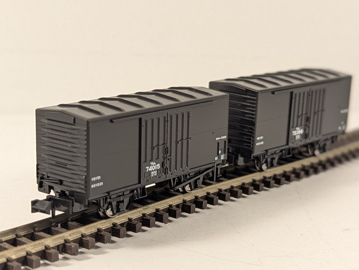Kato N Gauge JNR Wamu 70000 Boxcar Set Wagons 74015 & 72386 JNR Black 8056