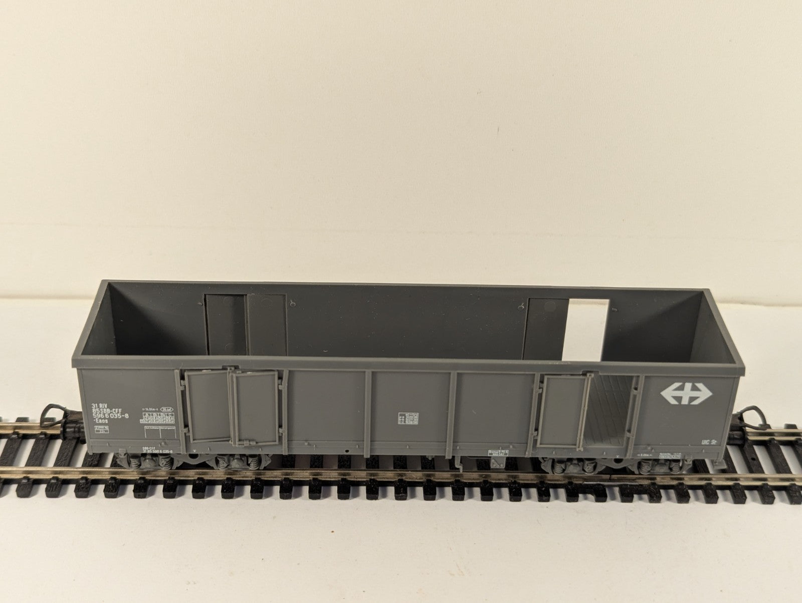 Liliput HO Gauge Grey SBB Eaos High-Sided Bogie Goods Wagon Boxed