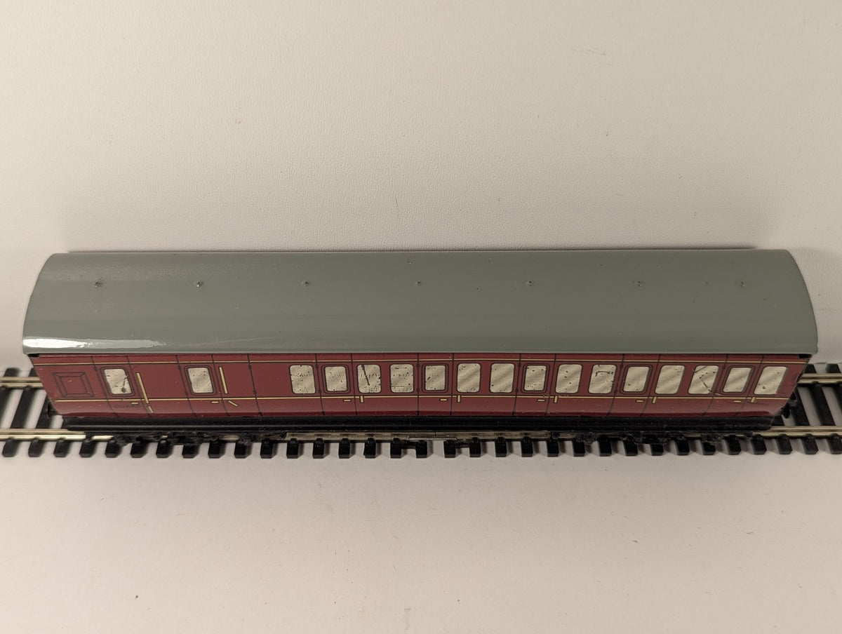 Hornby Dublo OO Gauge Tinplate LMS Brake Third Passenger Coach LMS Maroon