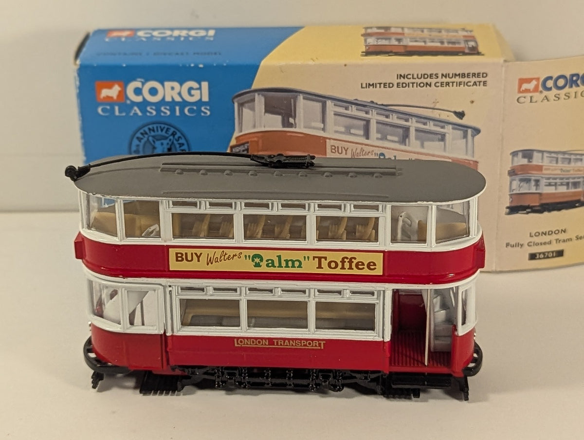 Corgi Classics London Fully Closed Tram Set 35 London Transport Red & White