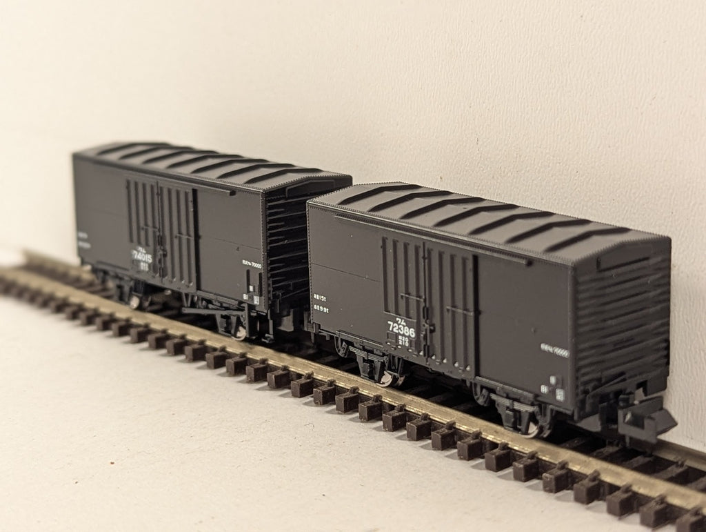 Kato N Gauge JNR Wamu 70000 Boxcar Set Wagons 74015 & 72386 JNR Black 8056