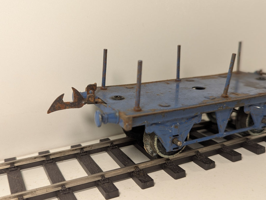Hornby Series O Gauge Tinplate Stake Wagon Blue