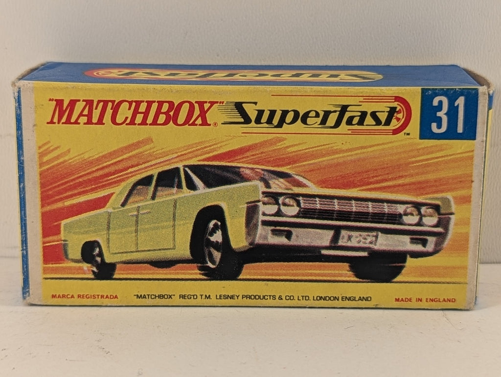 Matchbox Lincoln Continental Die-cast Model Car Metallic Lime Green 31