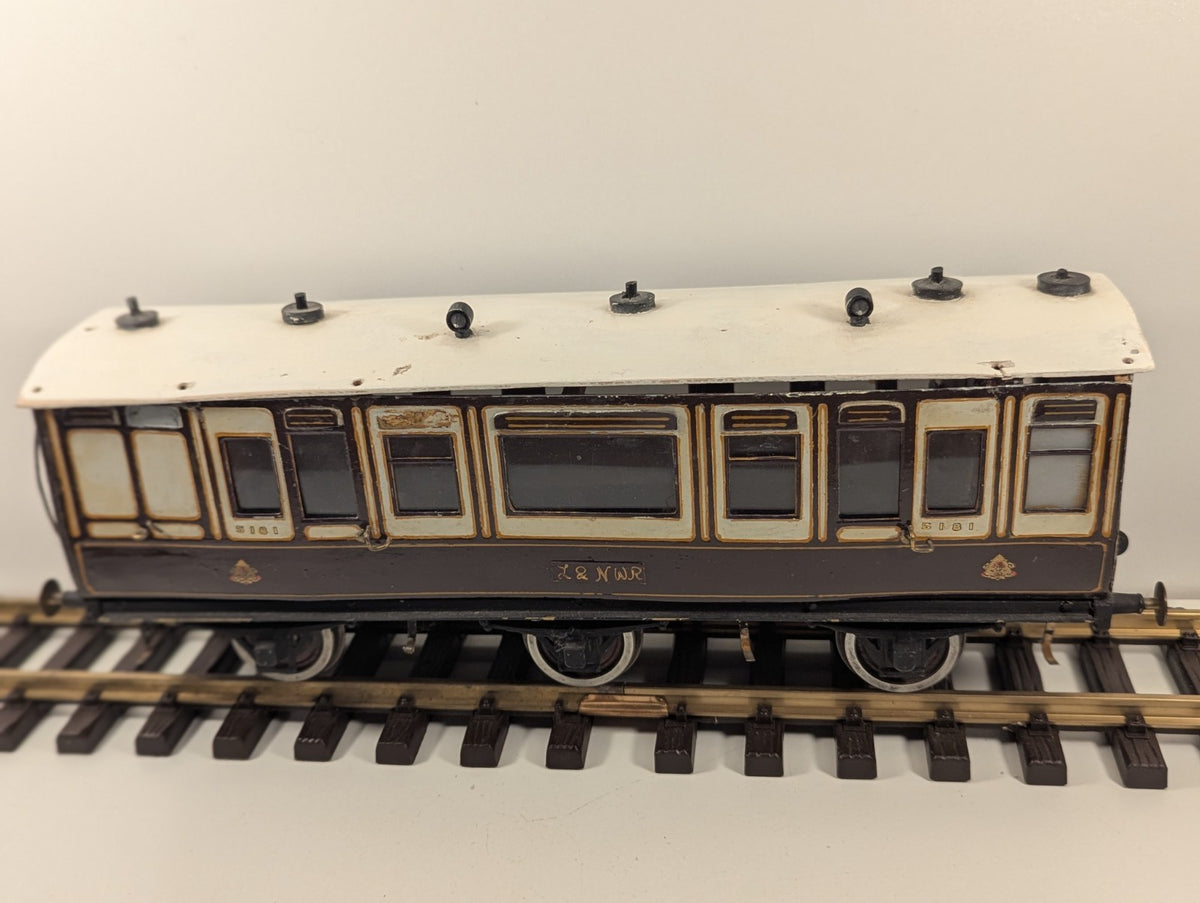 O Gauge LNWR 6 Wheel Passenger Coach G Gauge Wheels