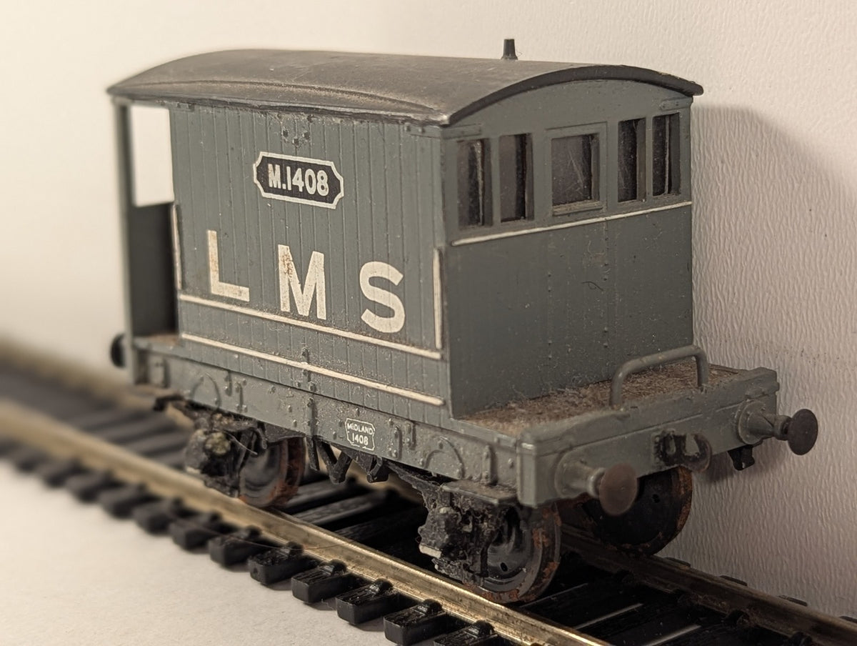 Bachmann OO Gauge Midland 10 Ton Brake Van Goods Wagon M1408 LMS Grey 38-552