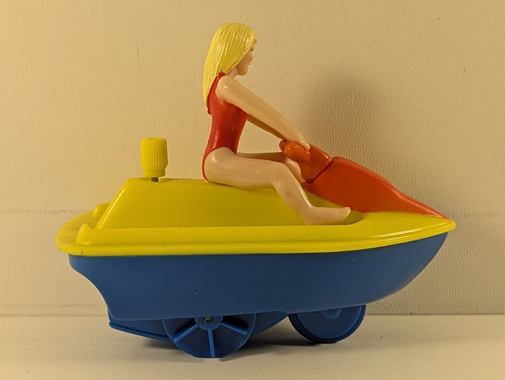 Burger King Baywatch Jet Ski Wind-Up Toy Baywatch Yellow and Blue