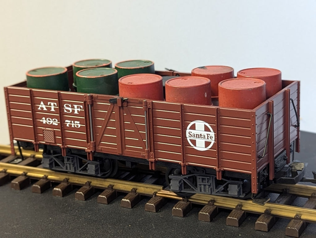 LGB G Gauge ATSF Santa Fe 492 715 Open Wagon with Load