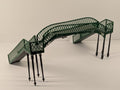 Hornby OO Gauge Lattice Footbridge Green & Grey R180