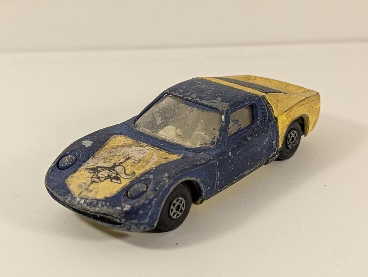 Matchbox Speed Kings K-24 Lamborghini Miura Die-cast Model Car Blue and Yellow