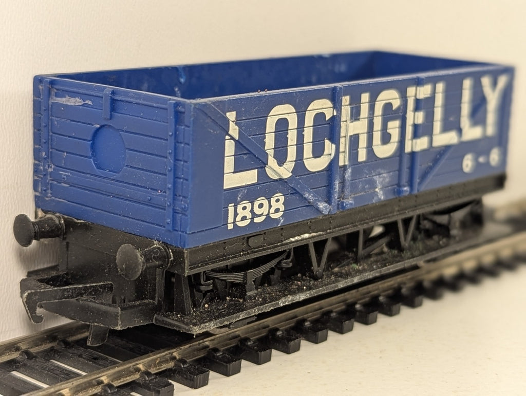Hornby OO Gauge 7-Plank Open Wagon Goods Wagon 1898 Lochgelly Blue