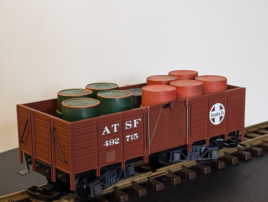 LGB G Gauge ATSF Santa Fe 492 715 Open Wagon with Load