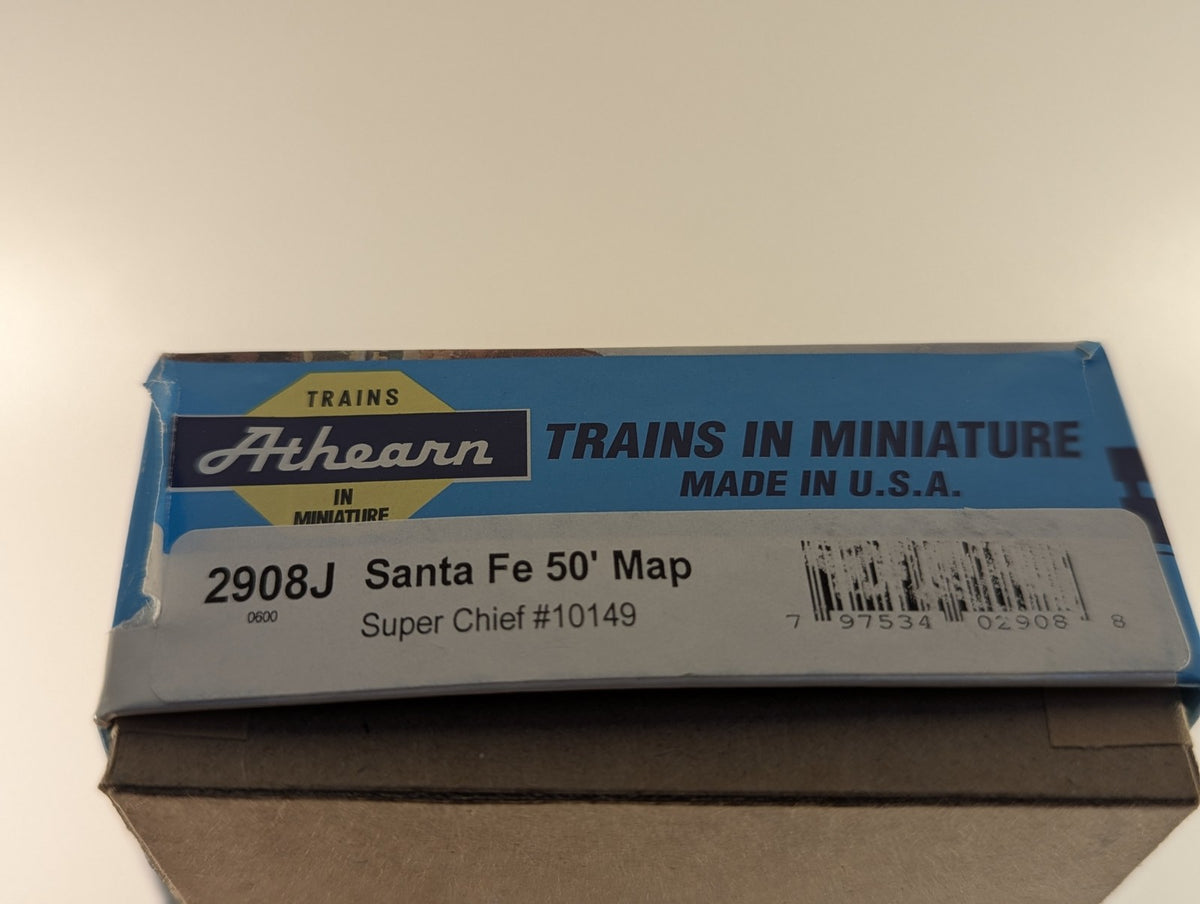 Athearn HO Scale Santa Fe 50' Map Super Chief Boxcar 10149 2908J