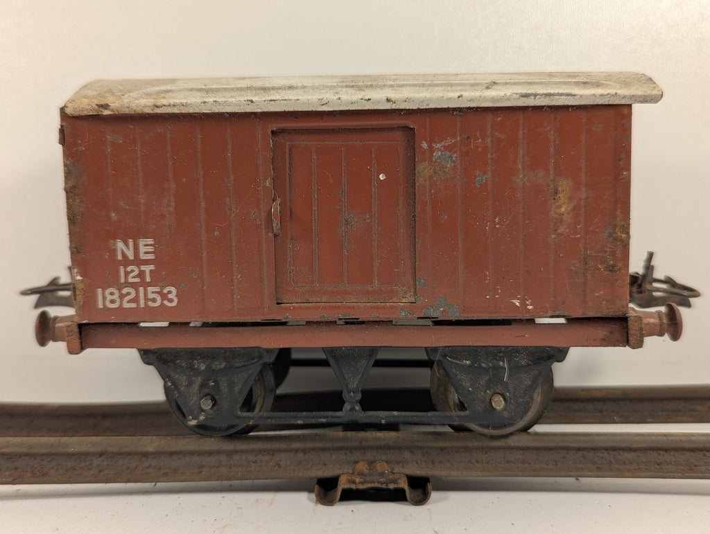 Hornby O Gauge No. 1 Goods Van Goods Wagon 182153 NE Brown