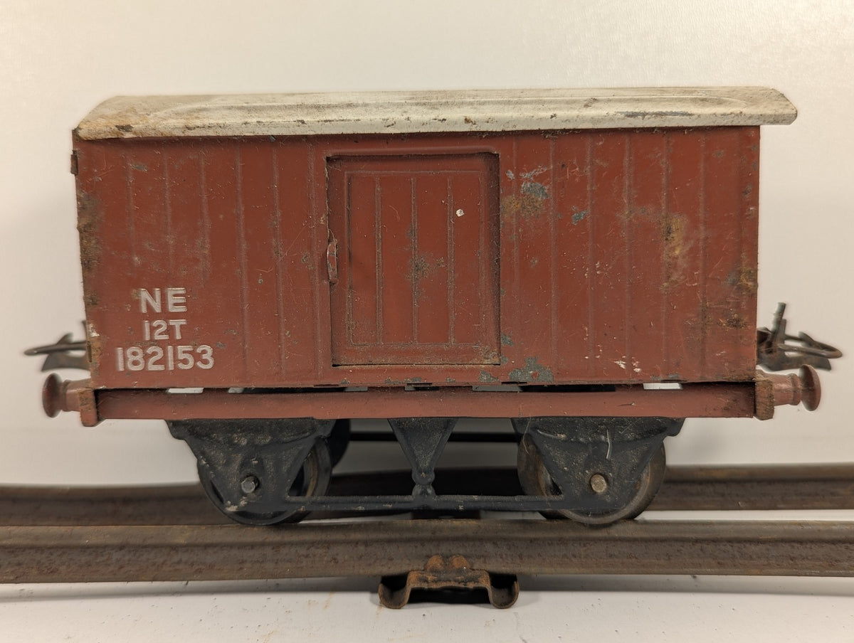 Hornby O Gauge No. 1 Goods Van Goods Wagon 182153 NE Brown