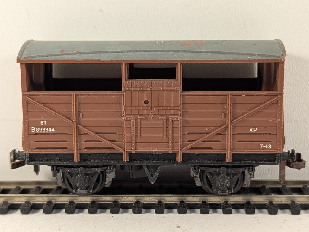 Hornby Dublo OO Gauge BR Cattle Wagon Goods Wagon B893344 BR Bauxite 4635