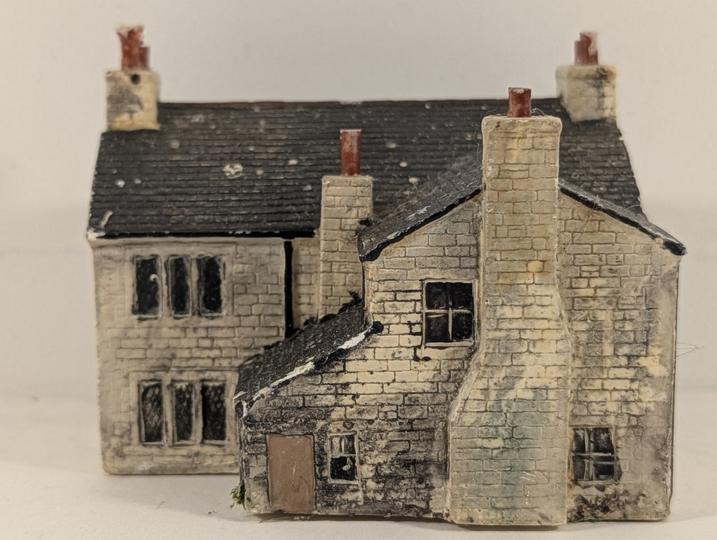N Gauge Two Storey Weathered Stone Cottage Model Building