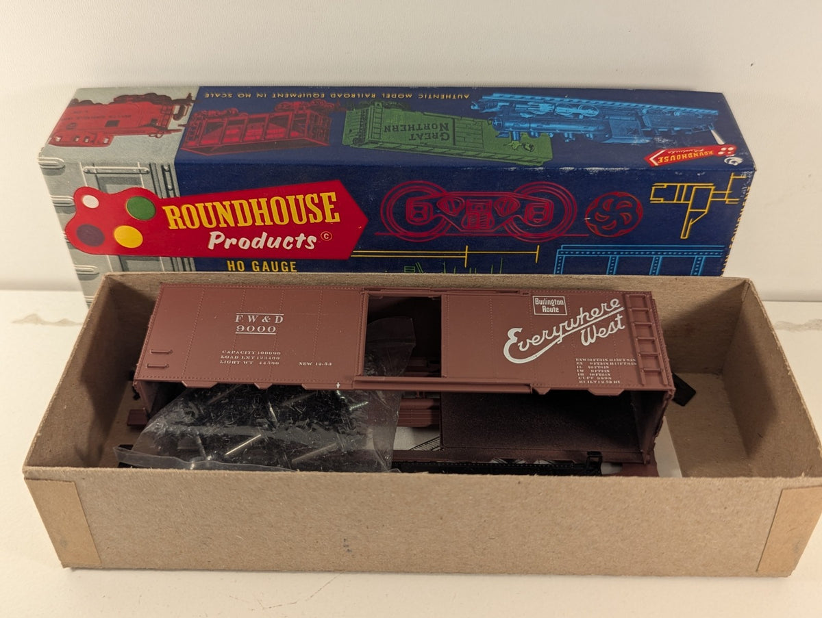 Roundhouse HO FW&D 9000 Box Car Kit Everywhere West
