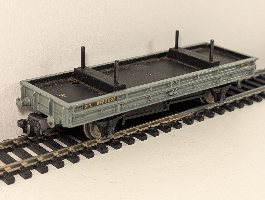 Hornby Dublo 4615 OO Gauge Double 4-Wheeled Bolster Wagon BR Grey - Boxed