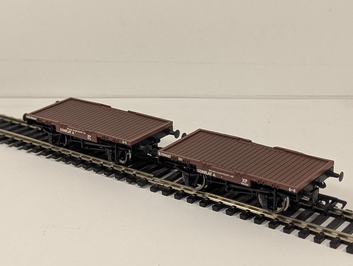 Bachmann OO Gauge Conflat A BR Bauxite (2 Per Box) Goods Wagon B709437 & B737642