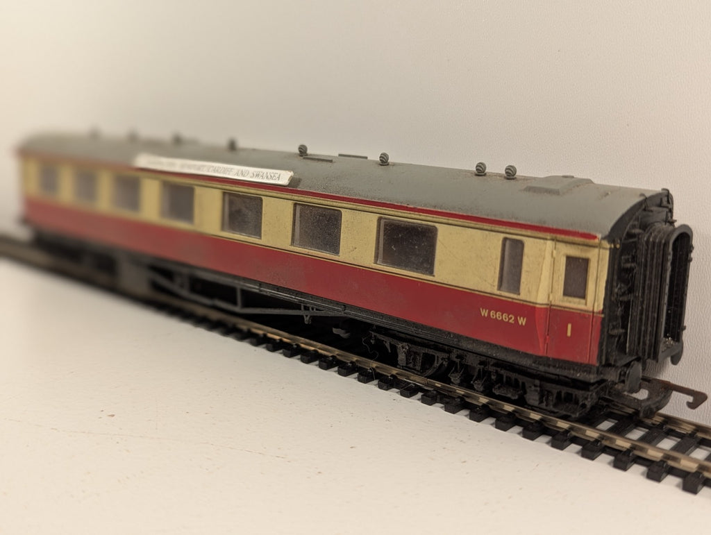 Dapol OO Gauge BR Crimson & Cream 1st Composite Coach Paddington–Newport–Cardiff