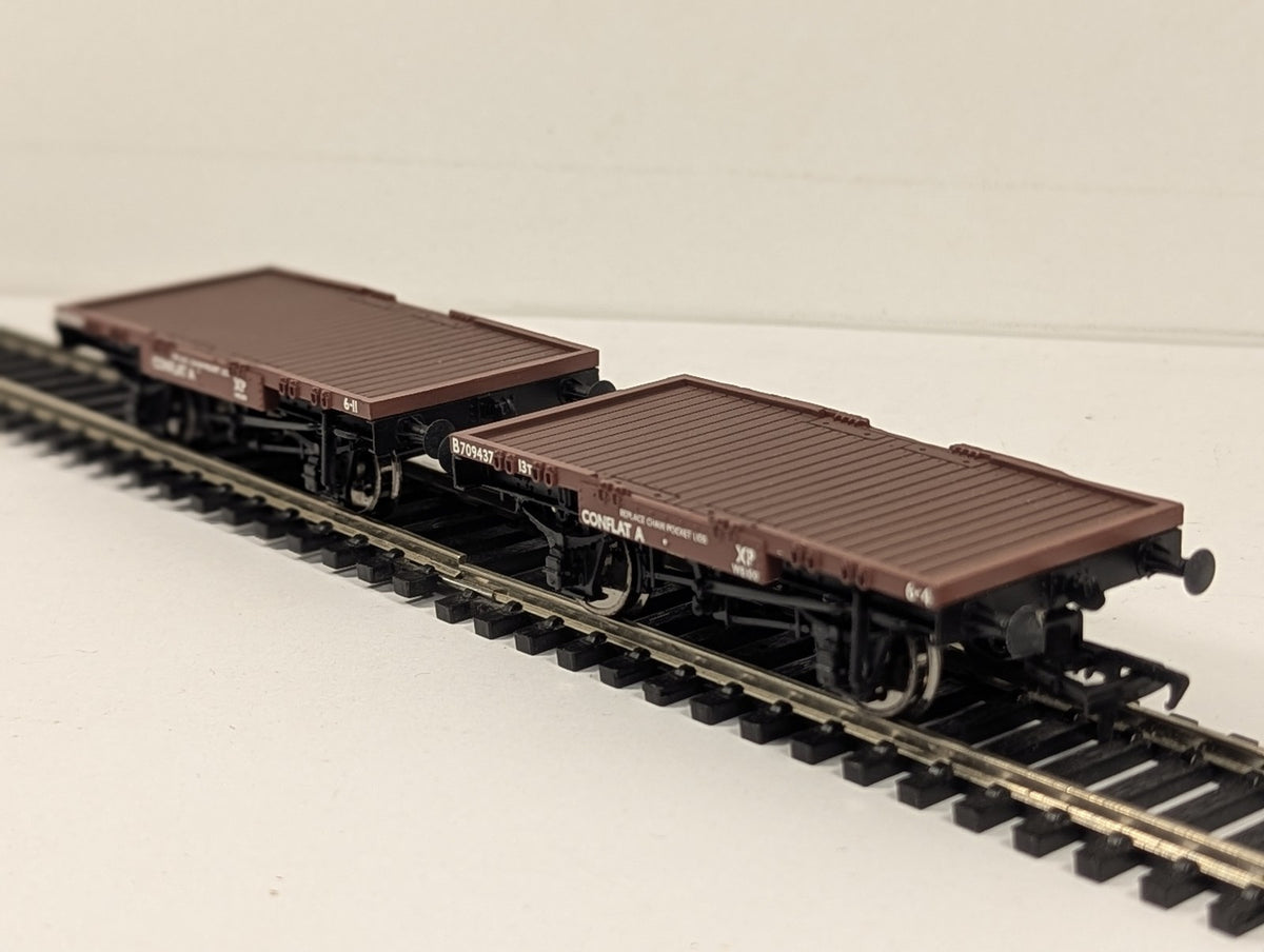 Bachmann OO Gauge Conflat A BR Bauxite (2 Per Box) Goods Wagon B709437 & B737642
