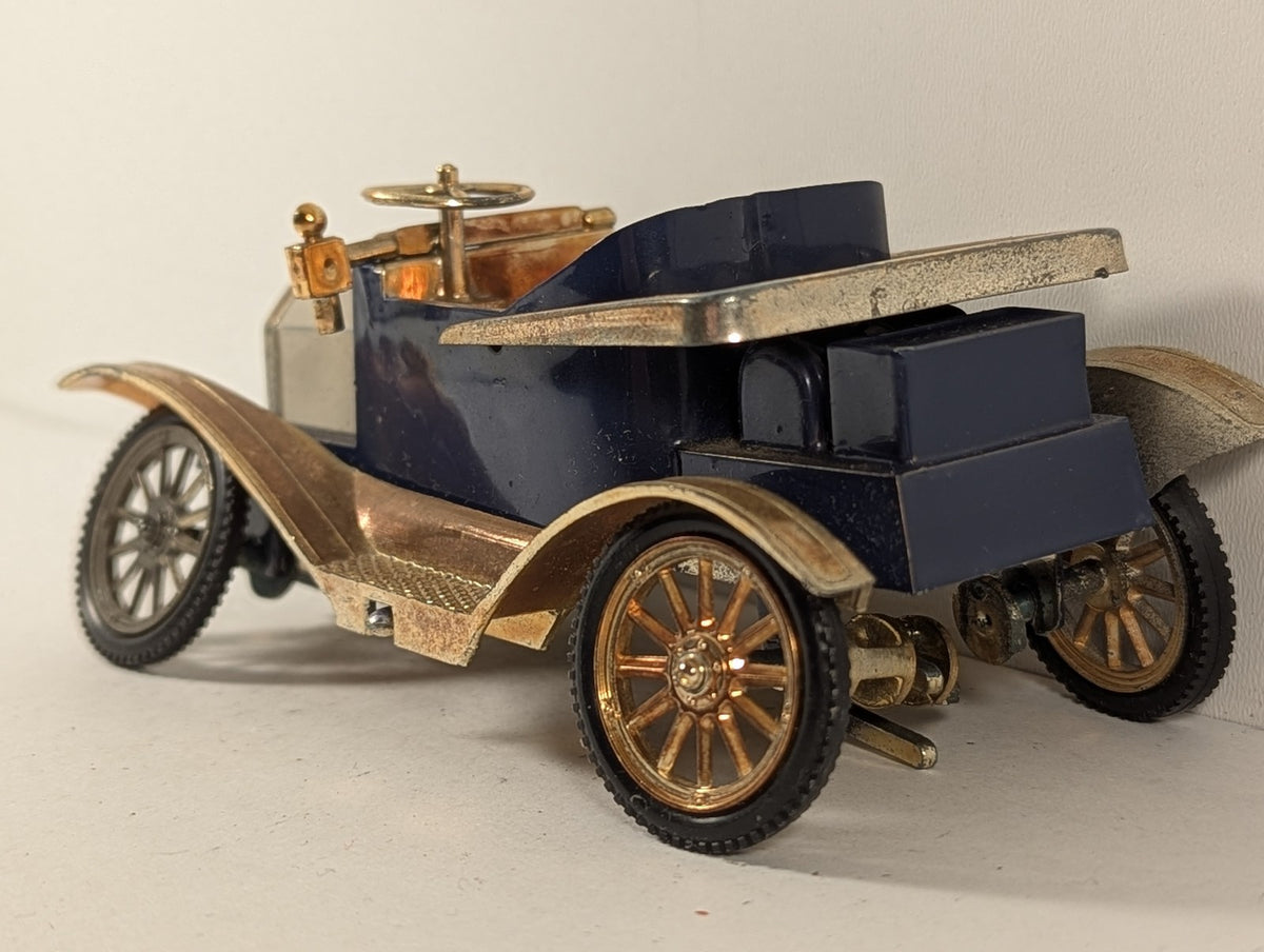 Vintage Veteran Roadster Car Die-cast Model Car Blue / Gold