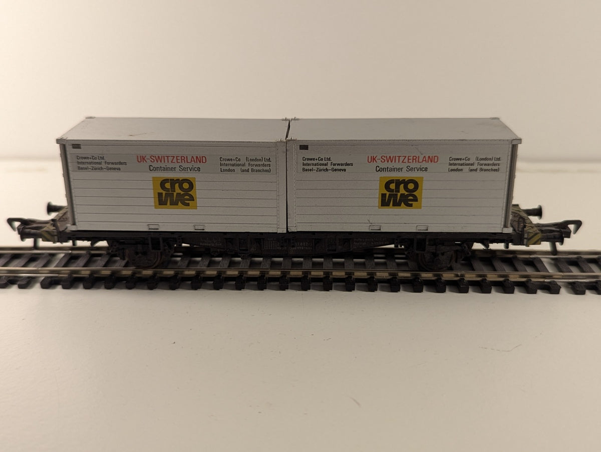 Fleischmann 5235 HO Flat Wagon With Crowe & Co Containers