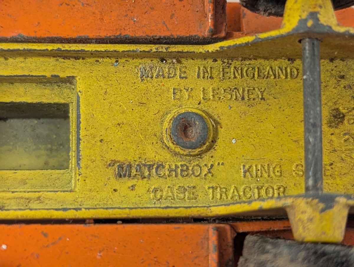 Matchbox King Size Case Tractor Die-cast Model Orange and Yellow K-2