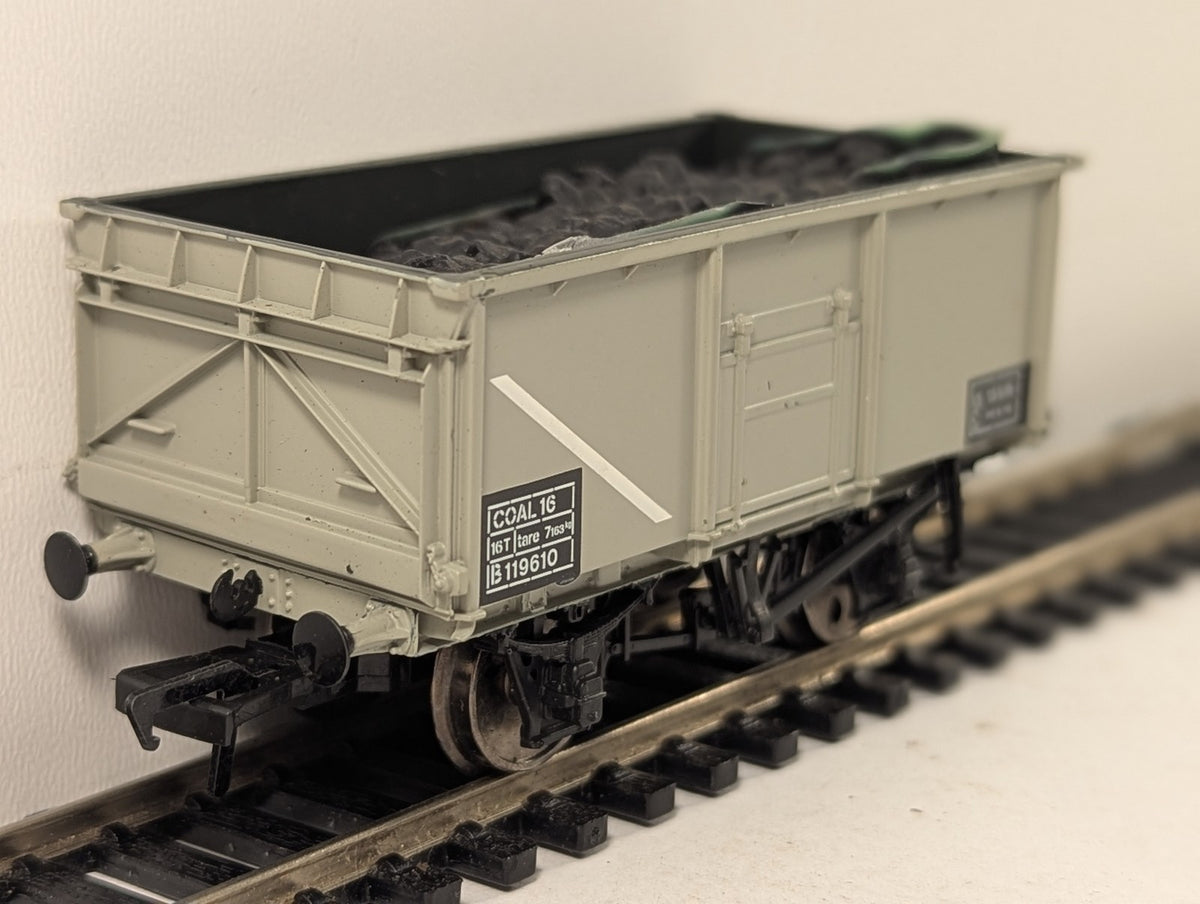 Bachmann OO Gauge 16 Ton Steel Mineral Wagon Goods Wagon B119610 BR Grey
