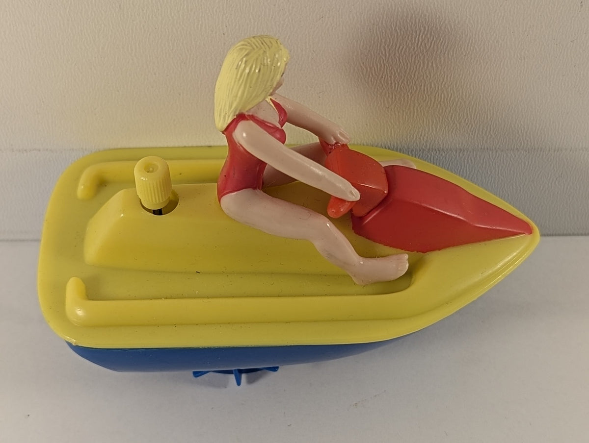 Burger King Baywatch Jet Ski Wind-Up Toy Baywatch Yellow and Blue