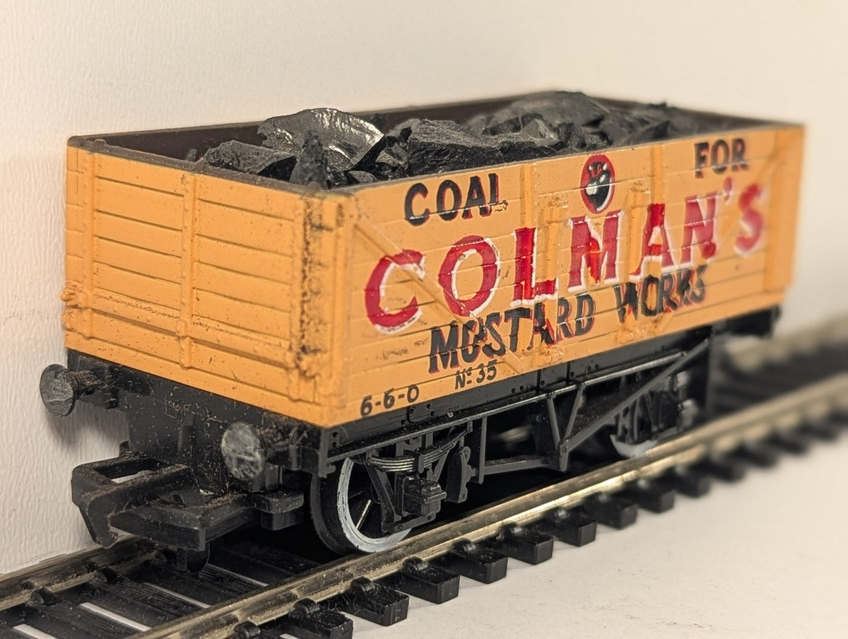 Mainline OO Gauge 7 Plank Wagon Colman's Mustard Goods Wagon 35 Colman's Yellow