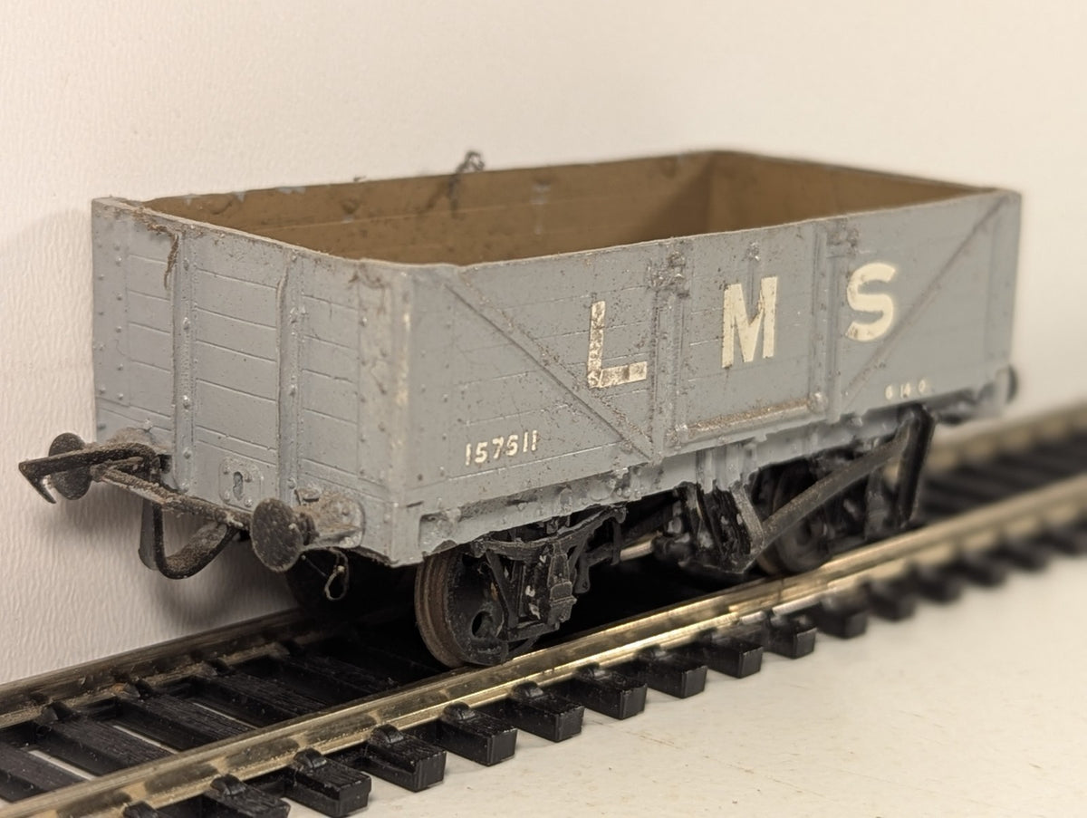 Kitbuilt LMS 5-Plank Open Wagon Goods Wagon 157511 LMS Grey