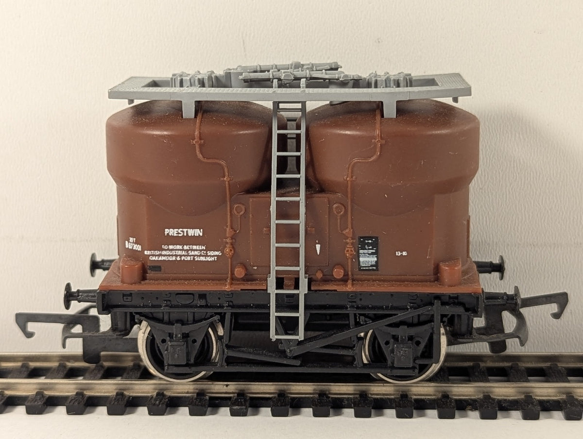 Hornby OO Gauge BR 20T Prestwin Twin Silo Wagon Goods Wagon B 873001 BR Bauxite