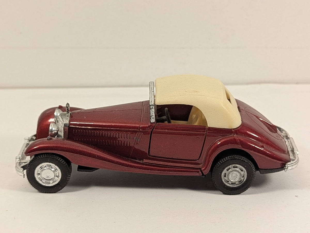 Yatming Mercedes 540K Cabriolet Die-cast Car Dark Red and Cream 8502