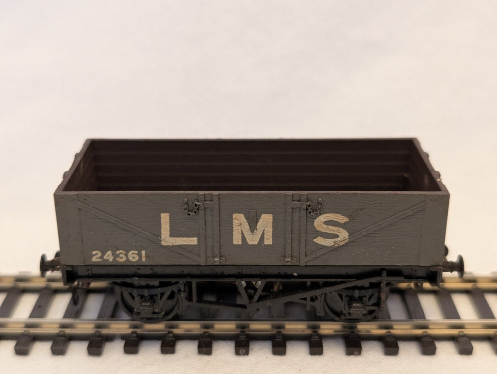 Mainline OO Gauge LMS 5 Plank Wagon Goods Wagon 24361 LMS Grey