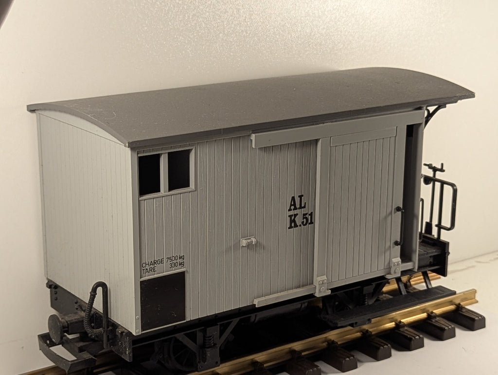 LGB 94007 G Gauge Grey 4 Wheel Wooden Boxcar