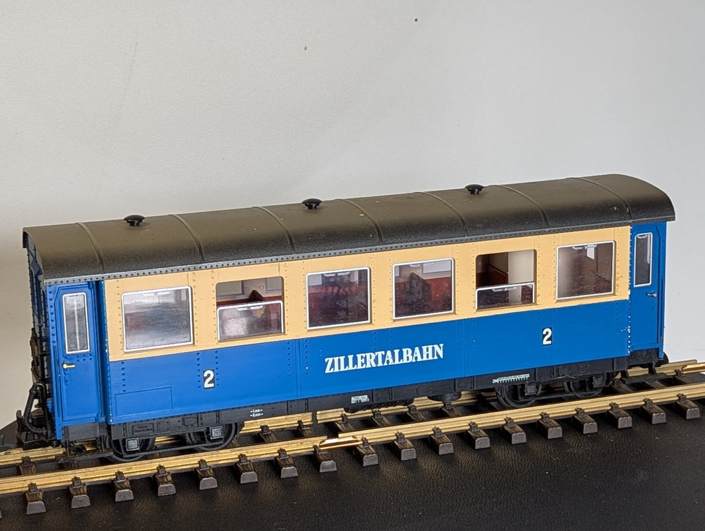 LGB G Scale Zillertalbahn 2nd Class Passenger Coach Zillertalbahn Blue & Cream