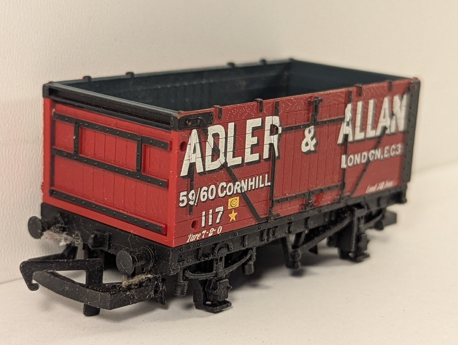 Hornby OO Gauge Adler & Allan 7 Plank Wagon Goods Wagon 117 Adler & Allan Red