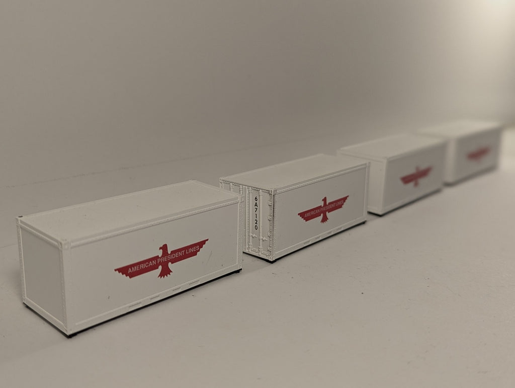 Athearn HO Gauge 20 Ft Smooth Side Containers 6A7120 American President Lines