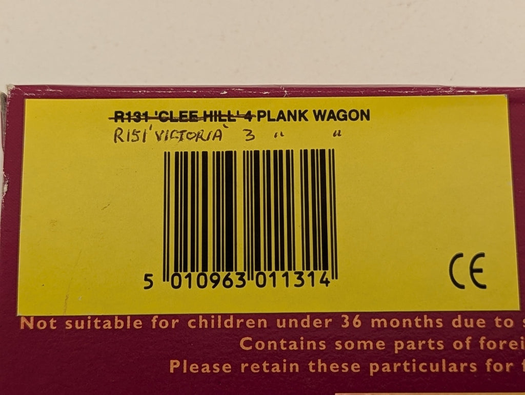 Hornby R151 OO Gauge The Patent Victoria Stone Company 3 Plank Wagon Boxed