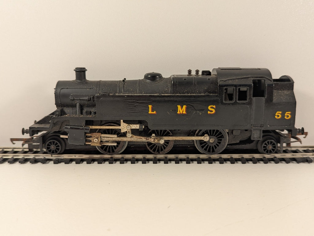 Tri-ang R59 OO Gauge LMS 3MT 2-6-2T – Repainted LMS Black – No. 55