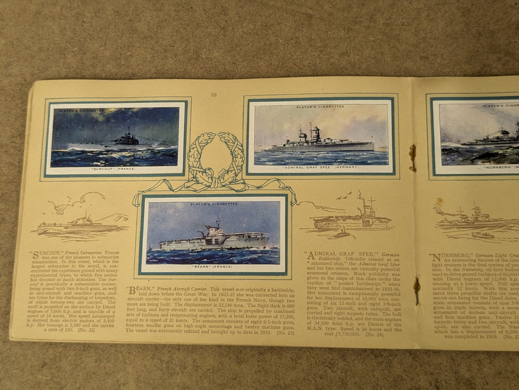 Cigarette Trade Card's Album Issued for Modern Naval Craft John Player