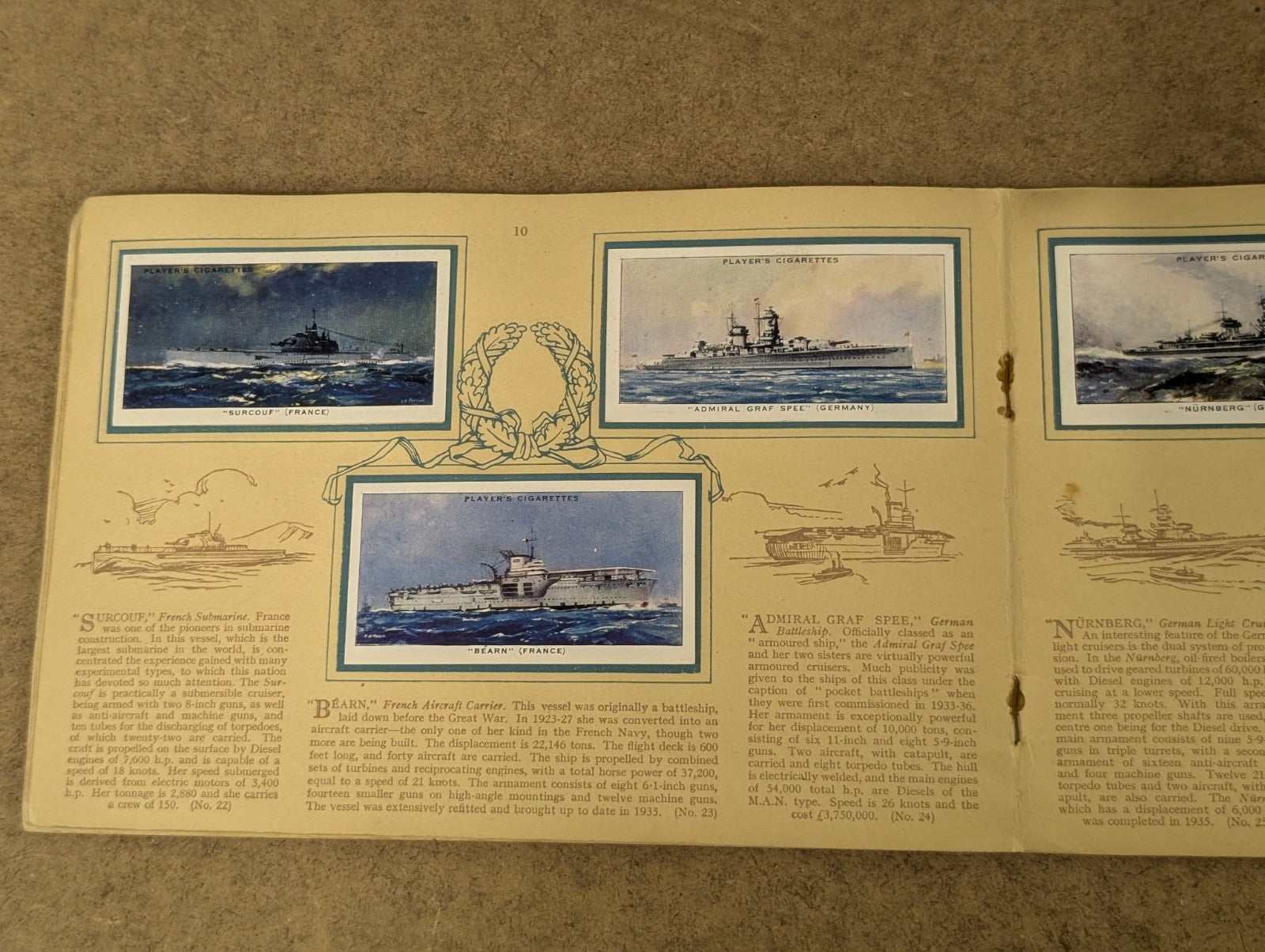 Cigarette Trade Card's Album Issued for Modern Naval Craft John Player