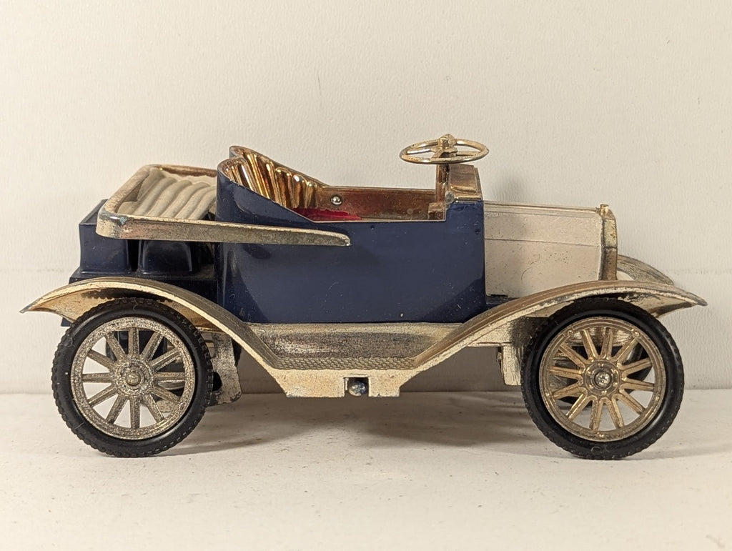 Vintage Veteran Roadster Car Die-cast Model Car Blue / Gold