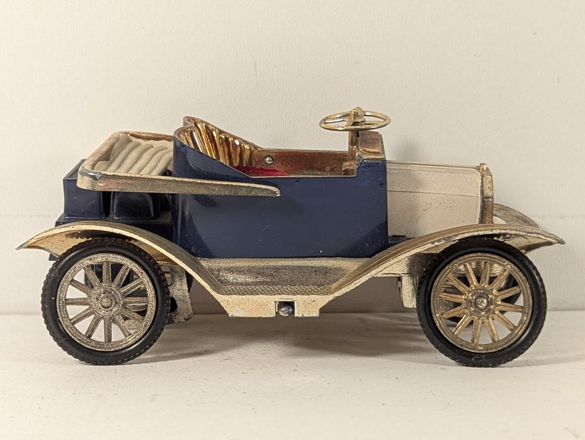 Vintage Veteran Roadster Car Die-cast Model Car Blue / Gold