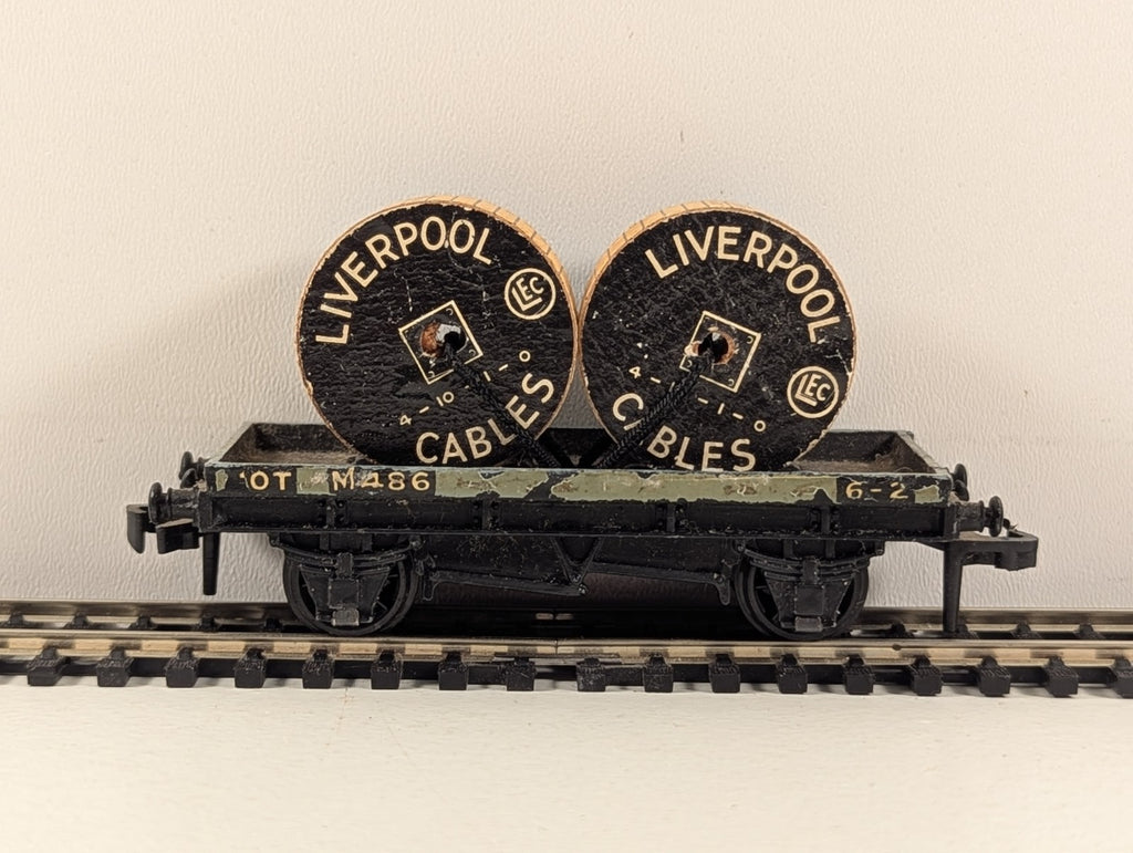 Hornby Dublo 32086 OO Gauge Grey D1 Low-Sided Wagon with Cable Drums - Boxed