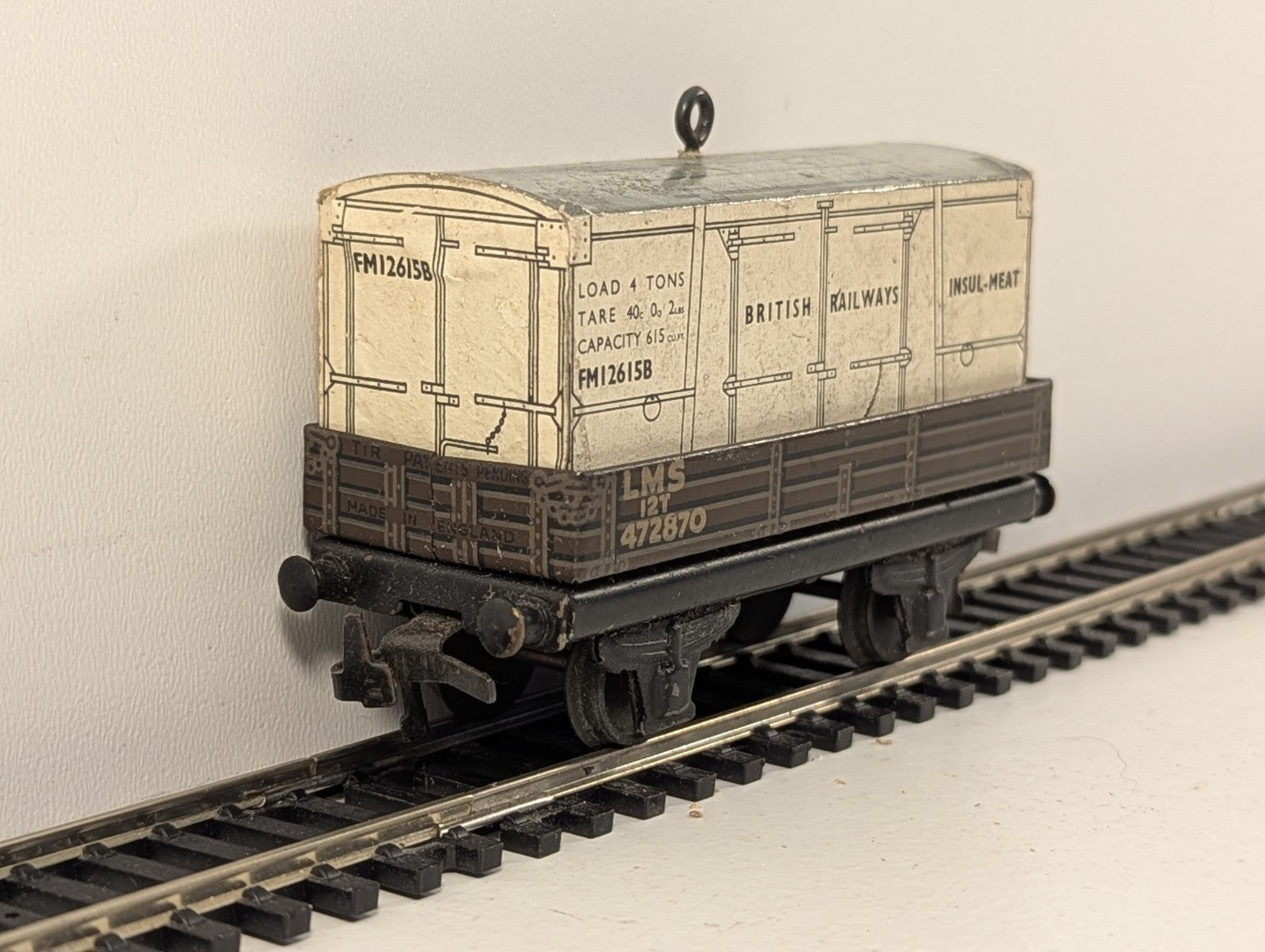TrixTinplate 12Ton OpenGoods Wagon with WhiteMeat Container - Wrong Wagon in box