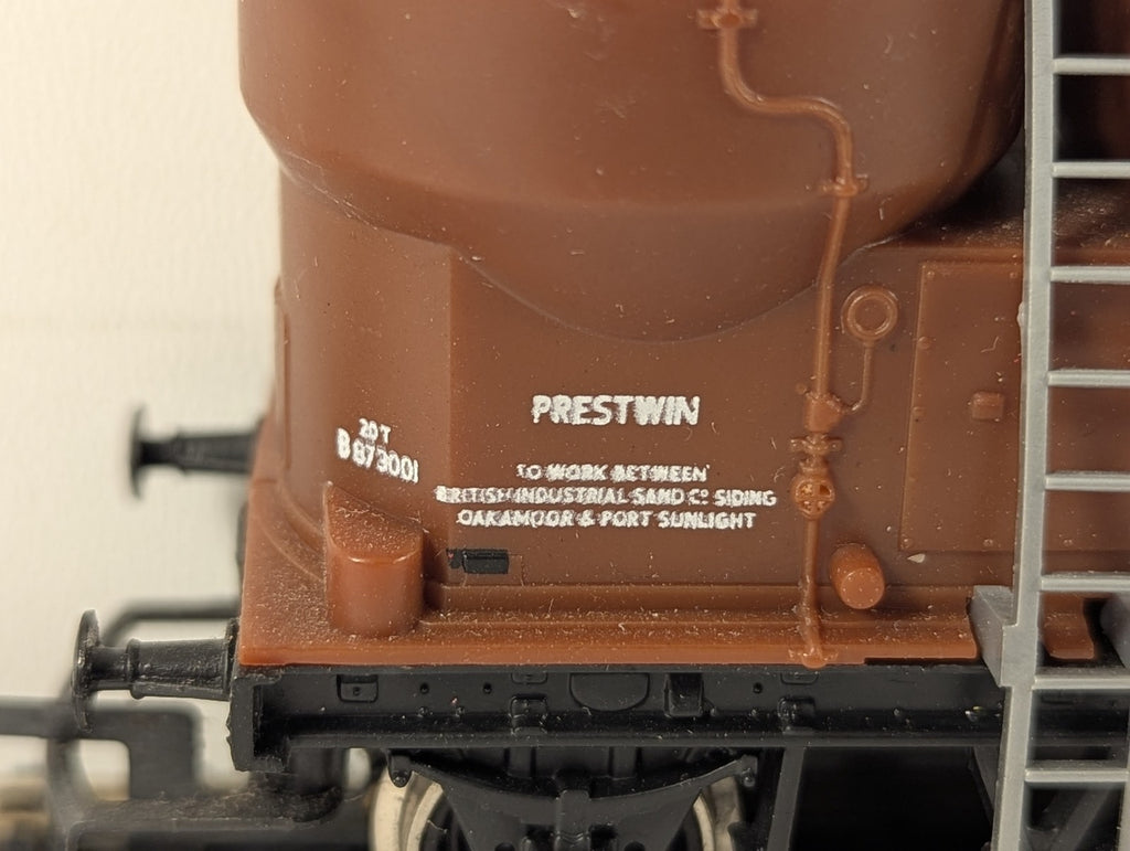 Hornby OO Gauge BR 20T Prestwin Twin Silo Wagon Goods Wagon B 873001 BR Bauxite