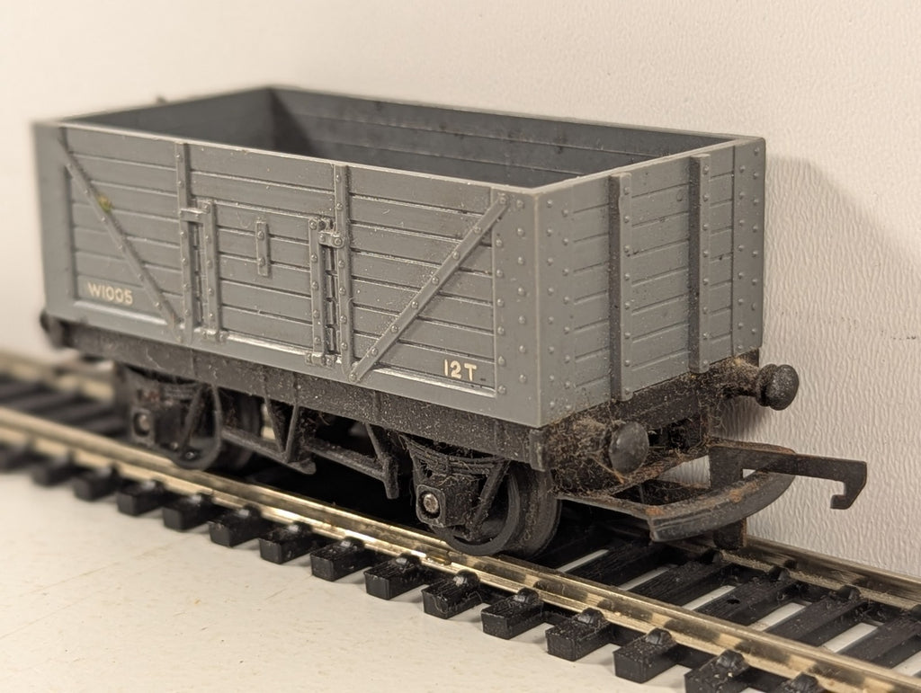 Tri-ang OO Gauge 5 Plank Open Wagon Goods Wagon W1005 BR Grey R10/1