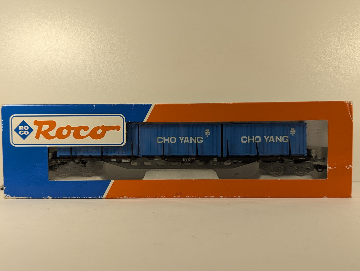 Roco HO Gauge DB Sgis Container Wagon with Cho Yang Containers